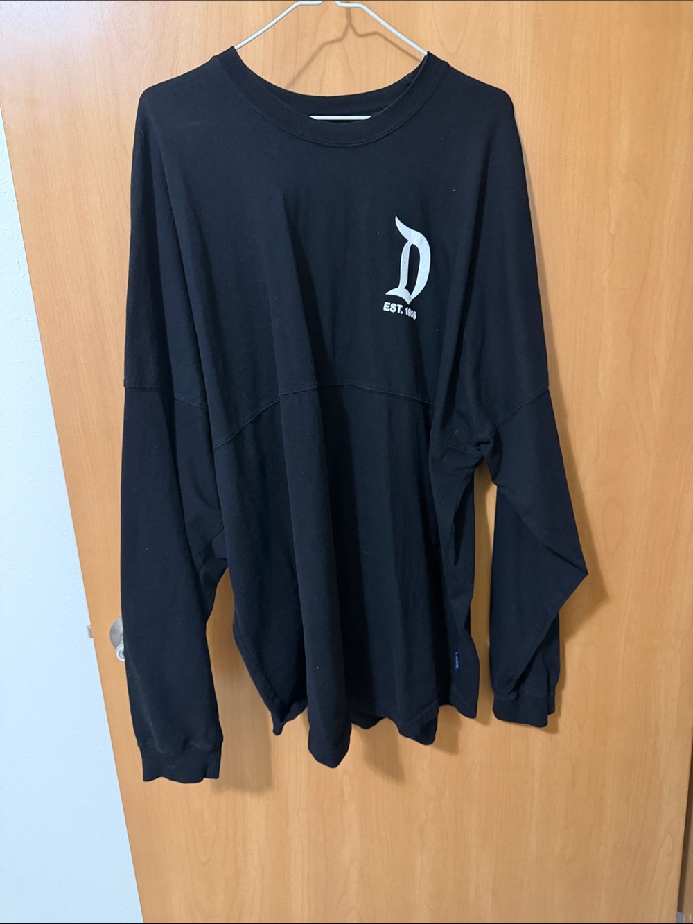 Disneyland Black Long Sleeve Tee with White 'D' Logo by spirit jersey